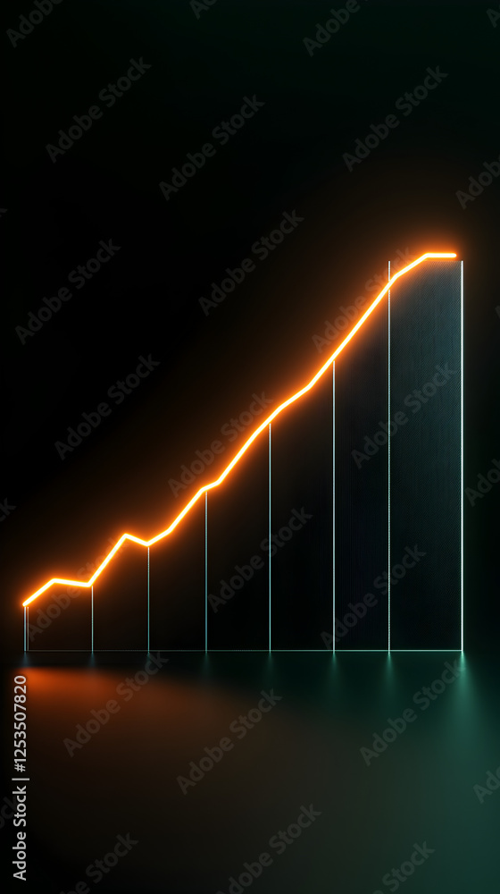 Market growth trends business analysis graph visualization dark background Market growth trends business analysis graph visualization dark background