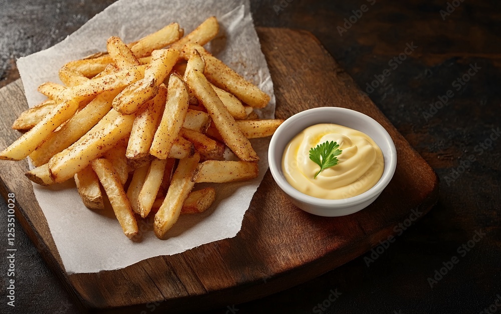 Golden and crispy french fries topped with a rich and creamy melted cheese sauce for a decadent and flavorful comfort food delight Golden and crispy french fries topped with a rich and creamy melted cheese sauce for a decadent and flavorful comfort food delight