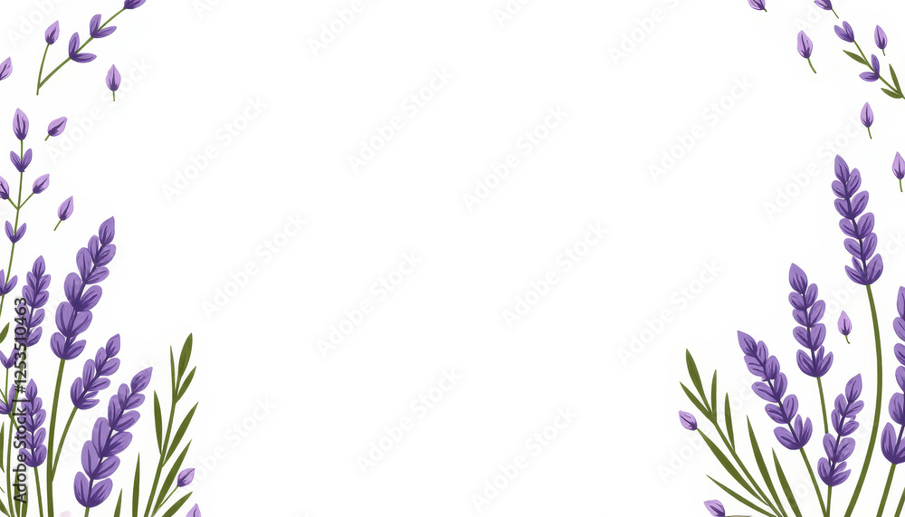 Lavender fields bloom with vibrant purple flowers under a clear sky in a serene landscape Lavender fields bloom with vibrant purple flowers under a clear sky in a serene landscape