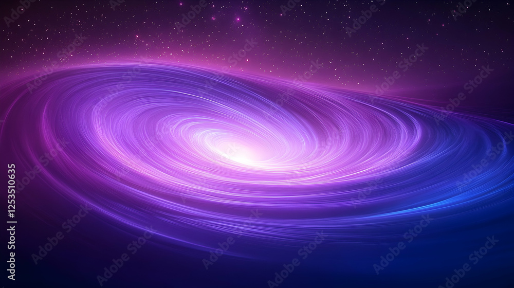 Obraz premium Whirling cosmic vortex of purple light. Space art wallpaper for science, astronomy, or spiritual concepts with radiant energy in the cosmos