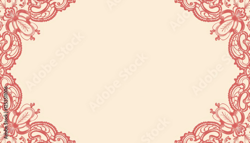 Elegant lace border showcases a vintage design on a soft background perfect for invitations and artistic expressions