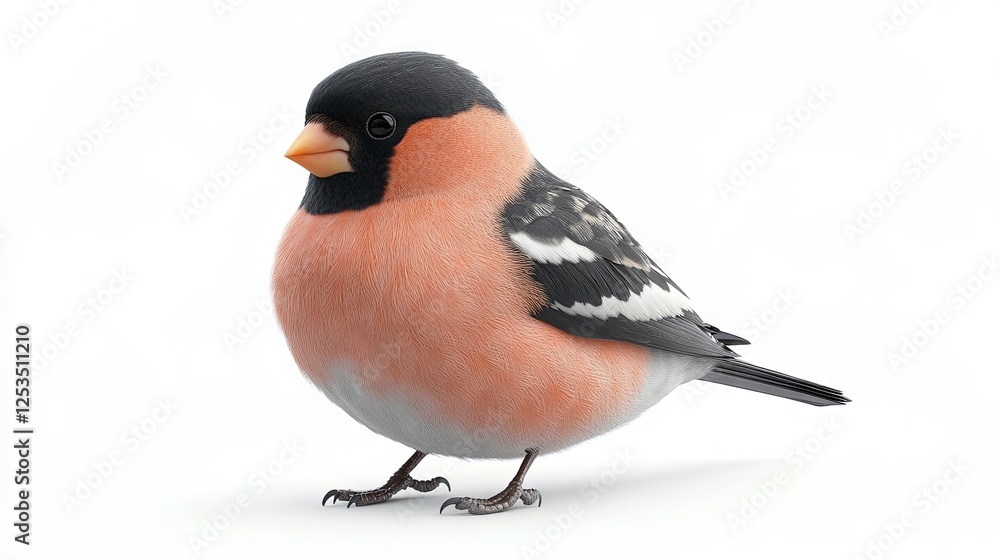 Fototapeta premium Bullfinch on a white background, watercolor