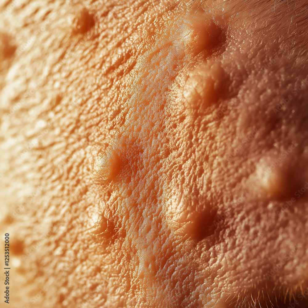 Fototapeta premium Close-up photograph of human skin surface with textural details and features