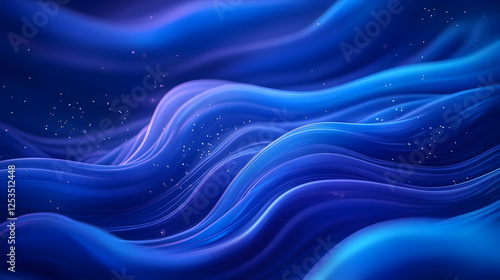 Abstract wavy design with elegant blue and purple hues, perfect for backgrounds or futuristic presentations