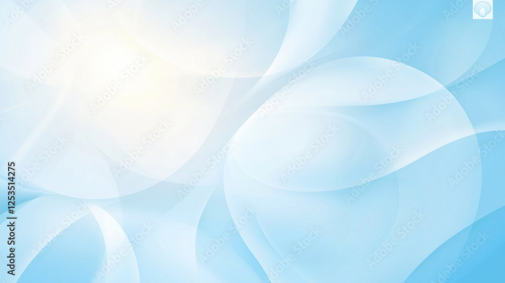 Soft abstract background with subtle gradient from light blue to white, featuring smooth overlapping curves and glowing light effect, creating serene and calming atmosphere Soft abstract background with subtle gradient from light blue to white, featuring smooth overlapping curves and glowing light effect, creating serene and calming atmosphere