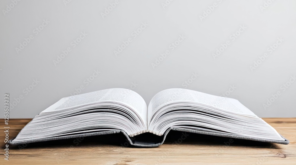 Open Book On Wooden Table