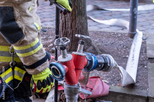 Training operation at the Berlin training fire station 2500 photo