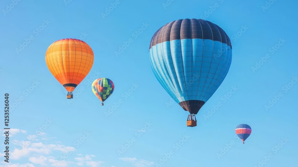 Obraz premium Colorful Hot Air Balloons In Sunny Blue Sky