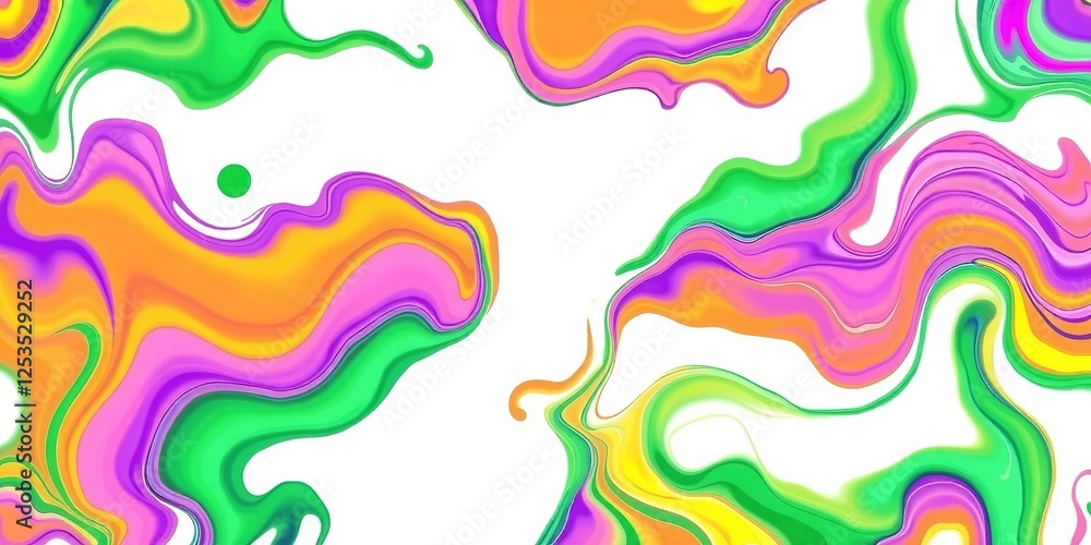 Fototapeta premium Mardi Gras Color Explosion: Vibrant and Mesmerizing Fluid Patterns