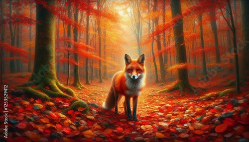red fox in a forest
