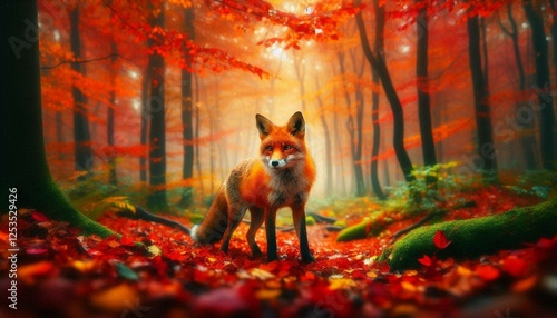 red fox in a forest