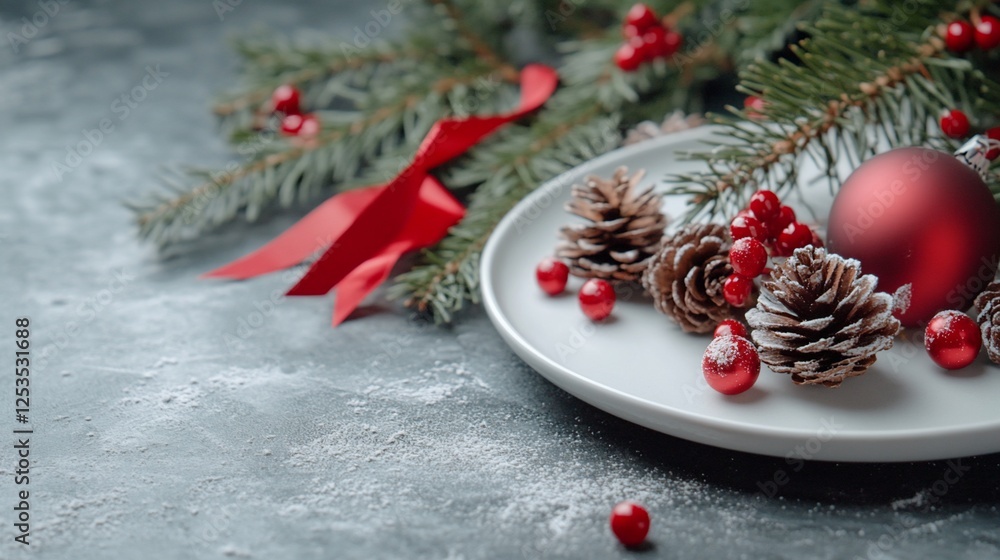Festive Christmas table setting Festive Christmas table setting
