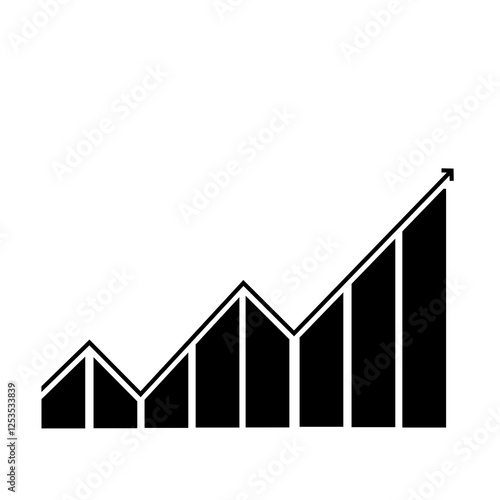 Photos Growth graph of business with arrow going up png icon with transparent backgroun