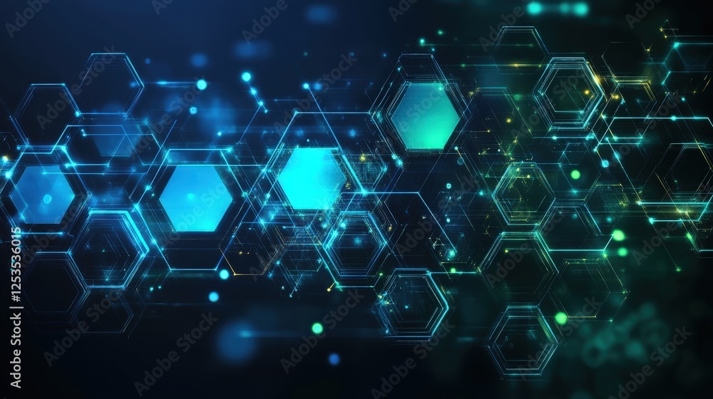 Abstract Hexagon Network Digital Technology Background Abstract Hexagon Network Digital Technology Background