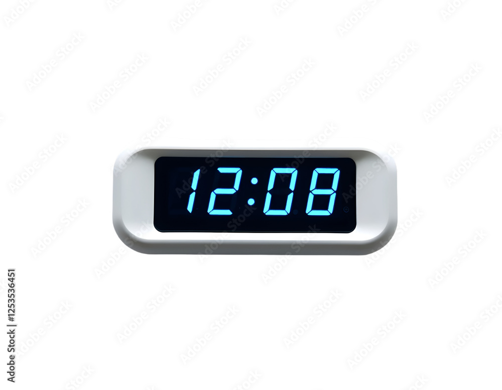 Realistic digital alarm clock on a transparent background Realistic digital alarm clock on a transparent background