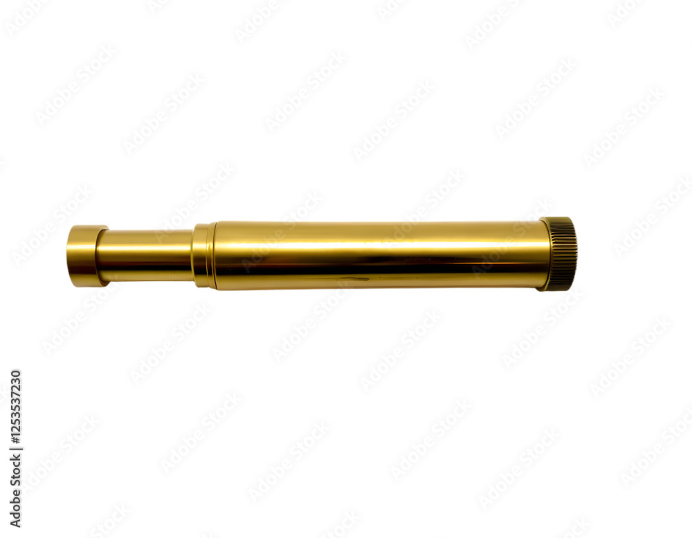 Gold telescope isolated on transparent background Gold telescope isolated on transparent background