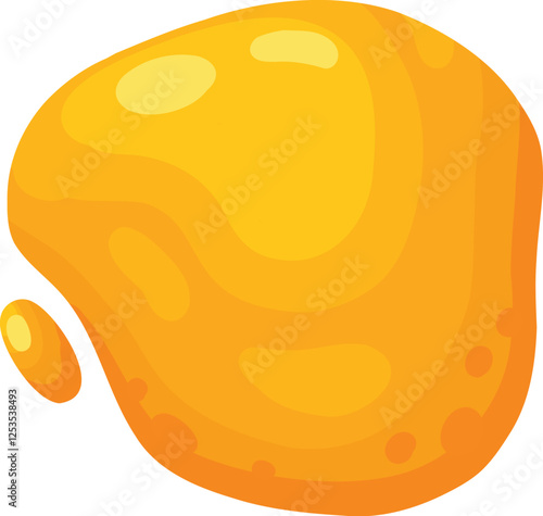 Cartoon honey splash. Sweet syrup dripping spots, melting liquid honey spots flat vector illustration icon. Sticky honey drops on white background.
