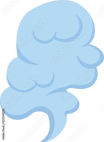 Dust cloud. Comic book little smoke puff stream clouds, cloud puffs silhouettes flat vector illustration icon. Cartoon tiny smoke cloud on white background.