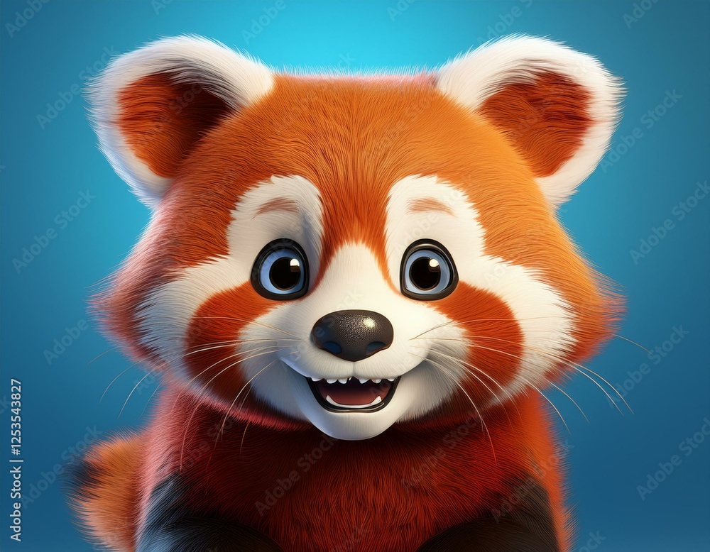Roter Pandabär, blauer Hintergrund Roter Pandabär, blauer Hintergrund