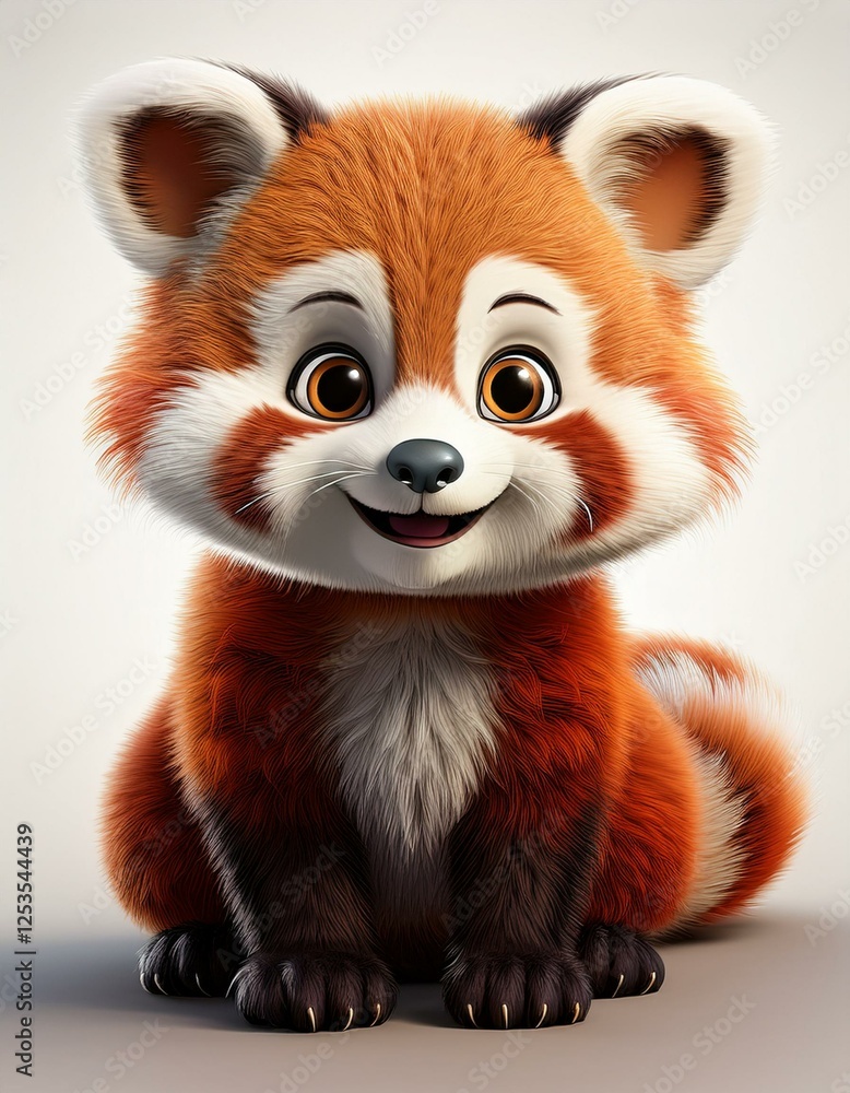 Niedlicher roter Pandabär, weißer Hintergrund Niedlicher roter Pandabär, weißer Hintergrund