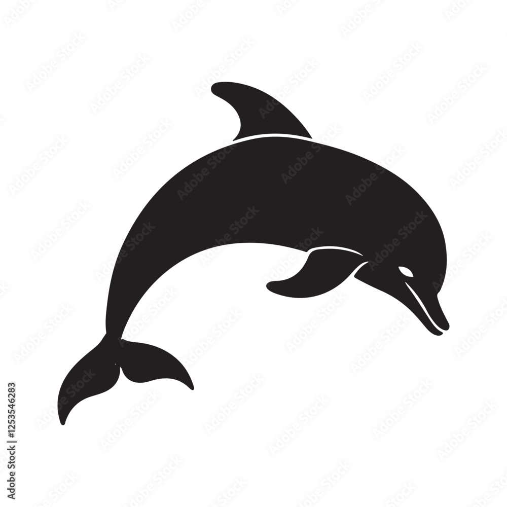 Obraz premium Dolphin vector silhouette design isolated on white background