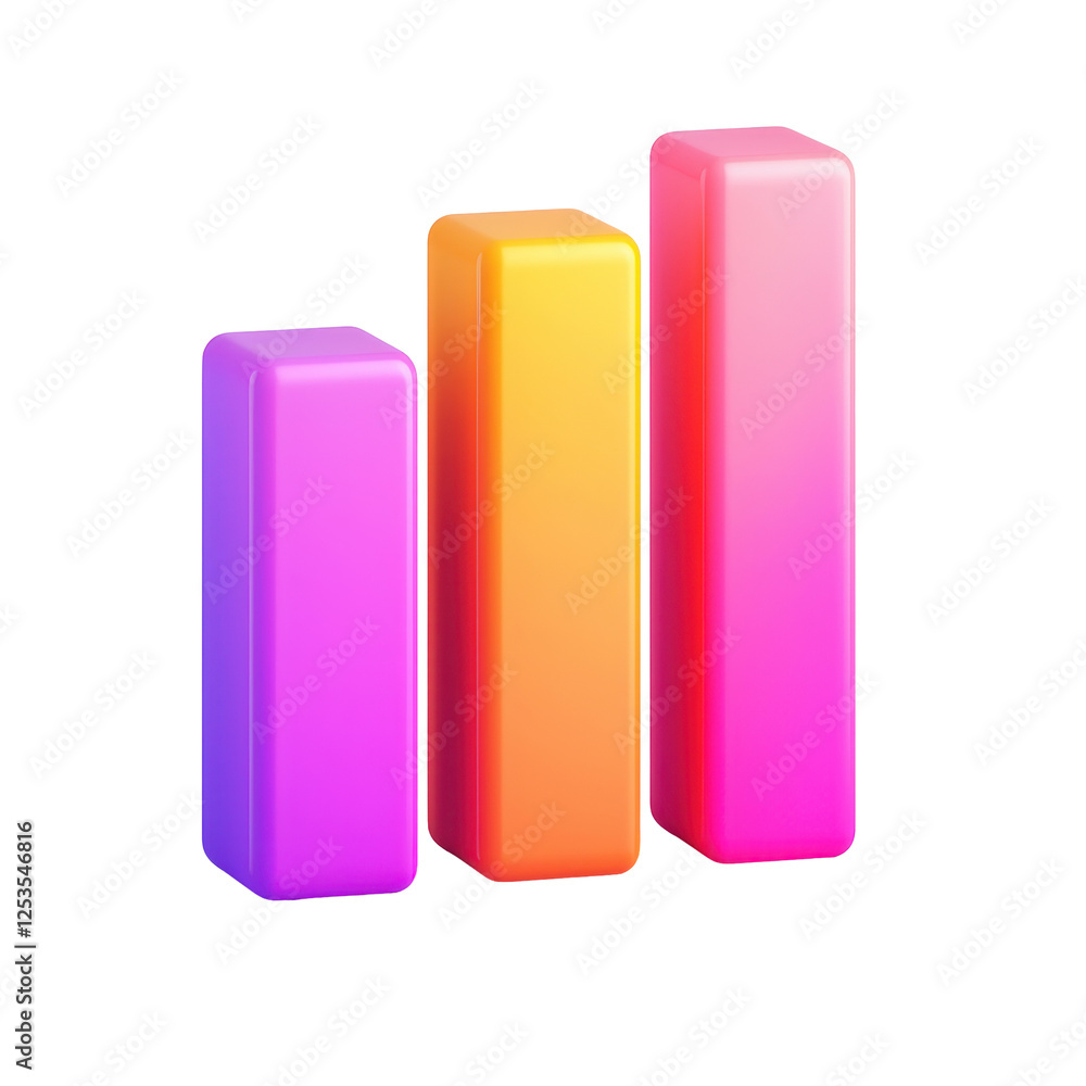 3D colorful bar graph representing progress and data visualization 3D colorful bar graph representing progress and data visualization
