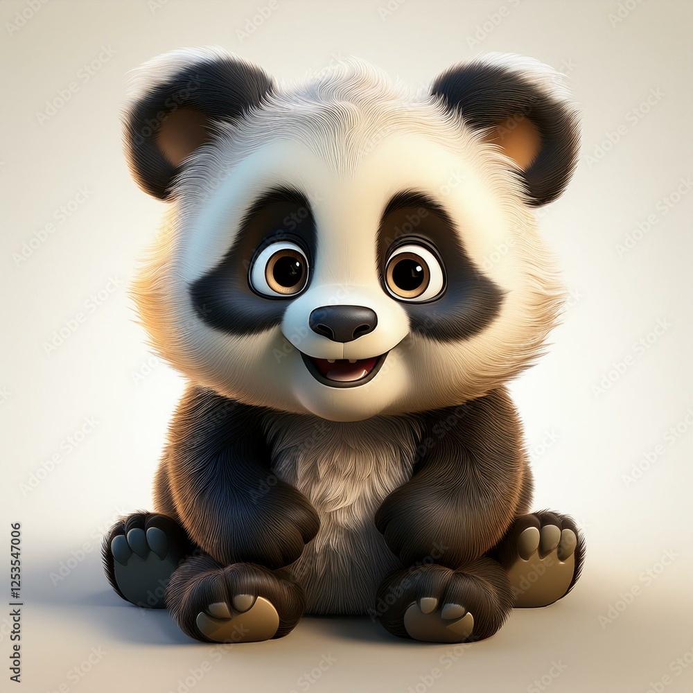 Niedliches Pandabär Baby, weißer Hintergrund Niedliches Pandabär Baby, weißer Hintergrund
