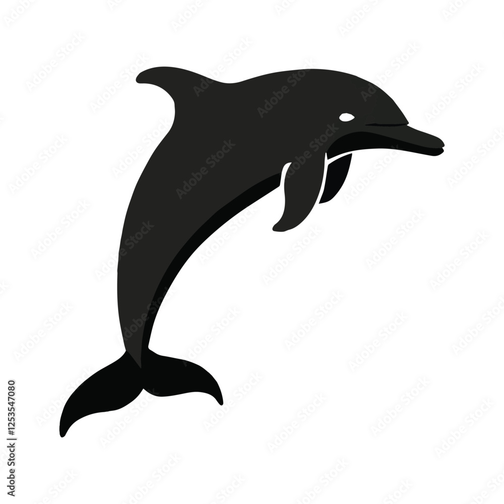 Naklejka premium Dolphin vector silhouette design isolated on white background
