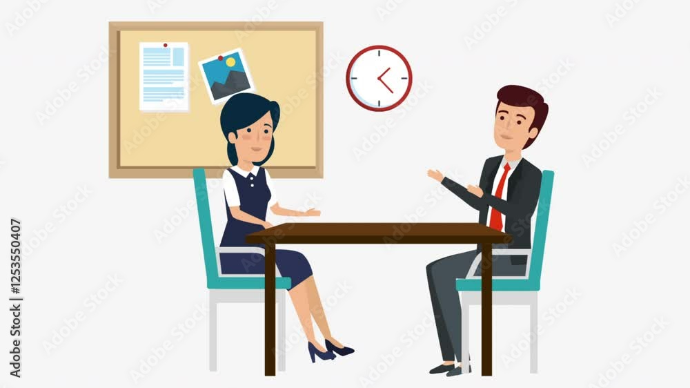 Businessman And Businesswoman In The Office Businessman And Businesswoman In The Office