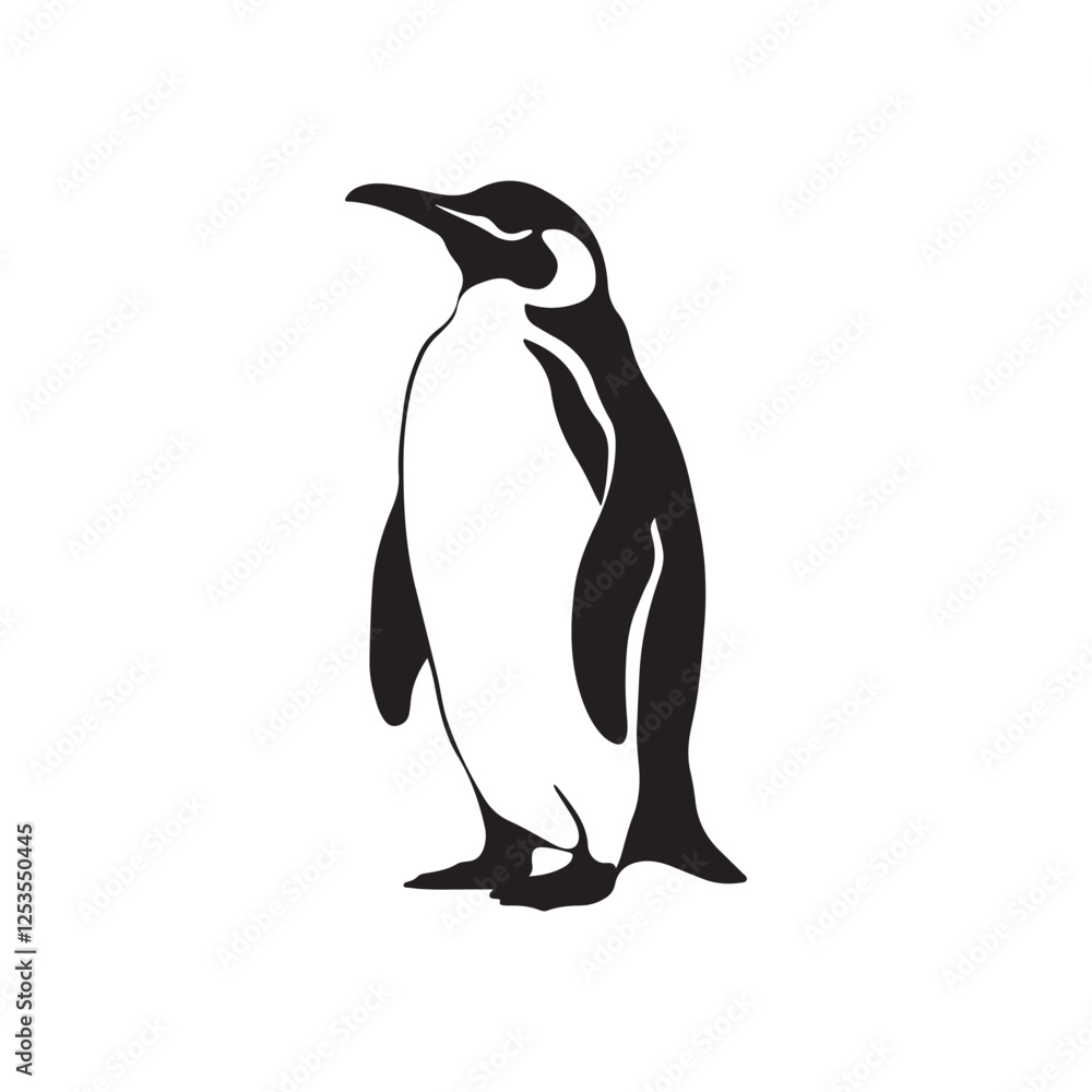 Obraz premium penguin vector silhouette design isolated on white background