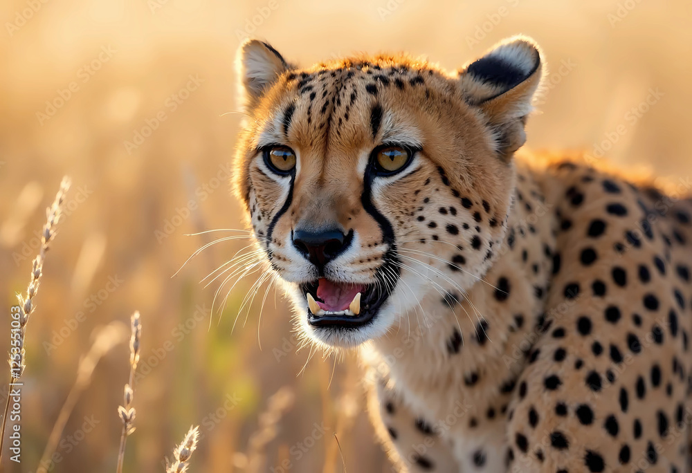 Majestic Cheetah in Golden Hour Majestic Cheetah in Golden Hour