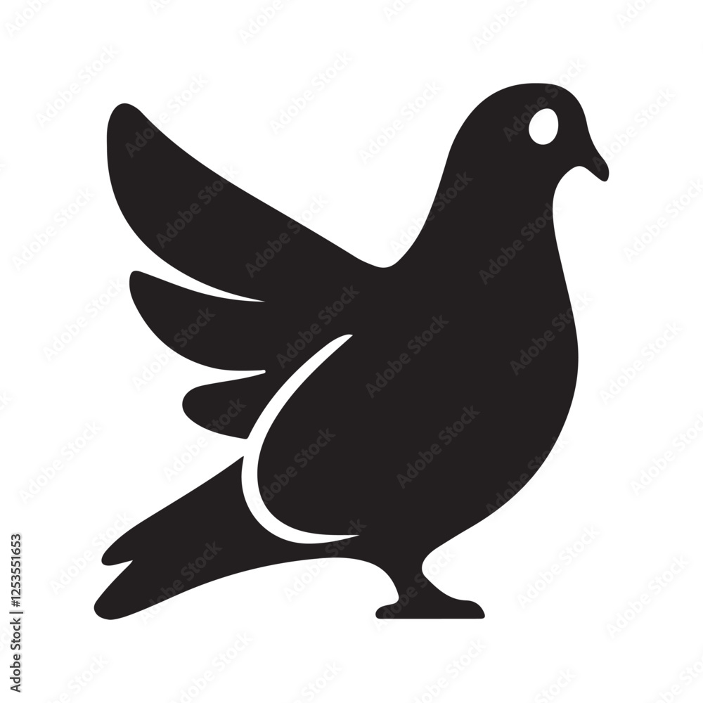 pigeon vector silhouette design isolated on white background pigeon vector silhouette design isolated on white background