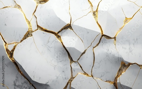 Wallpaper Mural Abstract white marble with golden cracks and lines on a clean surface featuring luxury and modern design elements for elegant contemporary interiors Torontodigital.ca