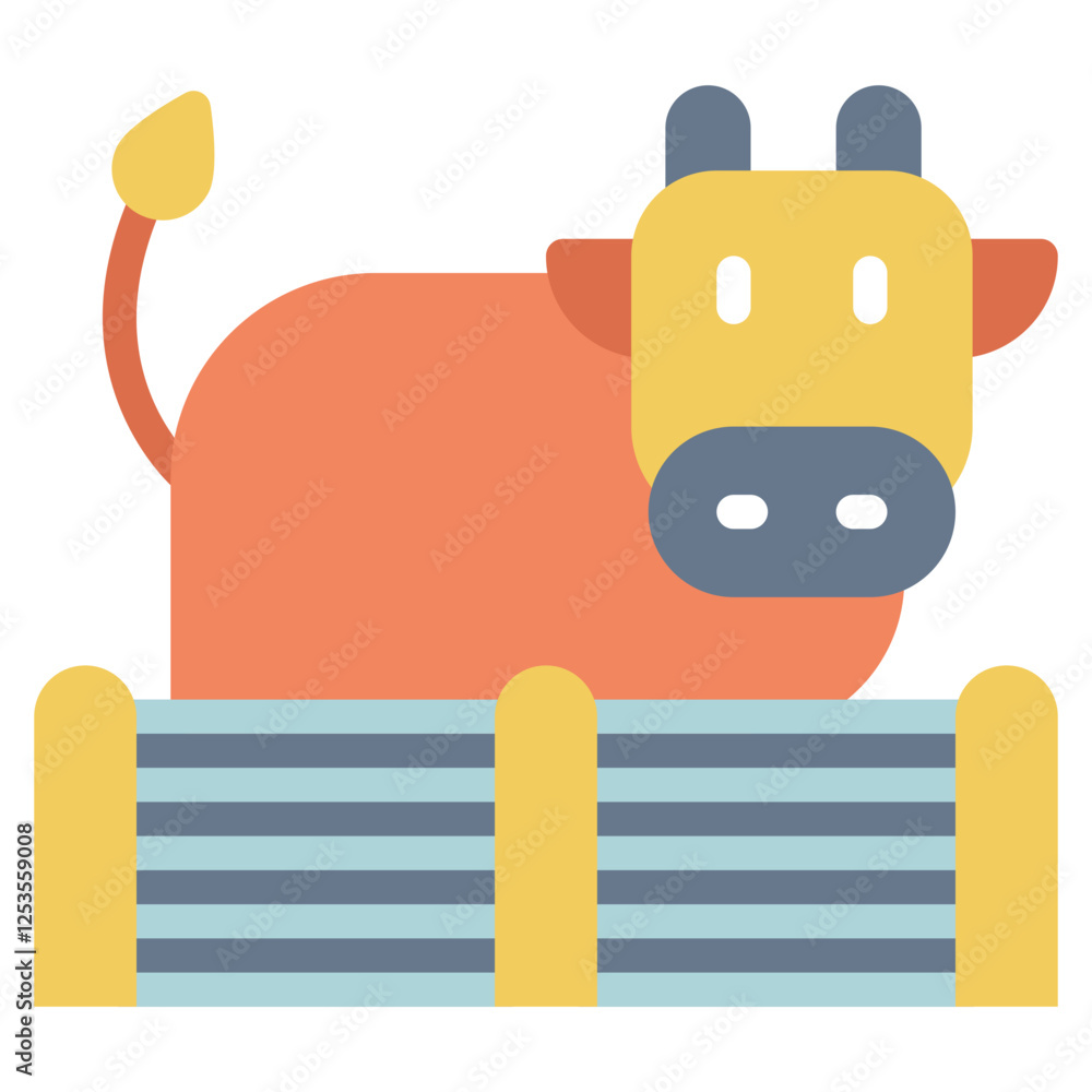 Cute Cartoon Cow Character for Farm Themes Cute Cartoon Cow Character for Farm Themes