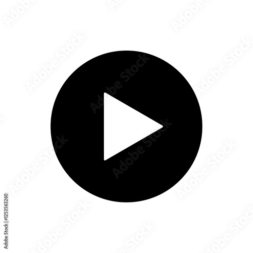 Black Solid Play Button Icon