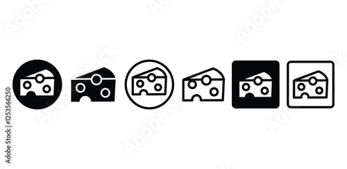 cheese food icon symbol vector design black white color simple flat illustration sets