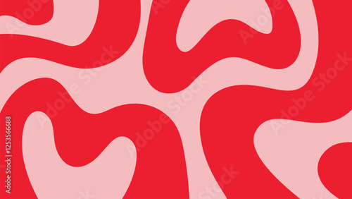 red and pink abstract background with organic shapes, colorful vector illustration, design for banner,poster,card,prints,wallpaper,Valentine`s day