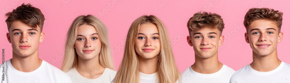 Capture the essence of youth with this vibrant stock photo featuring a group of motivated young people looking confidently at the camera Ideal for advertising, educational materials, and showcasing Capture the essence of youth with this vibrant stock photo featuring a group of motivated young people looking confidently at the camera Ideal for advertising, educational materials, and showcasing