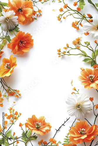 Colorful Spring Elementss Frame Border Background - Space for Text	