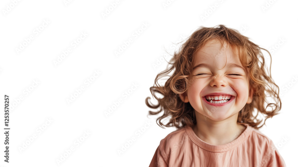 Portrait of happy little kid laughing,isolated on white background,copy space,web banner. Portrait of happy little kid laughing,isolated on white background,copy space,web banner.