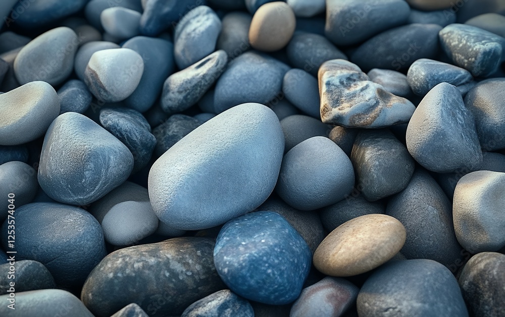Close-up view of smooth grey stones with subtle textures and natural shading, perfect for backgrounds and design elements Close-up view of smooth grey stones with subtle textures and natural shading, perfect for backgrounds and design elements
