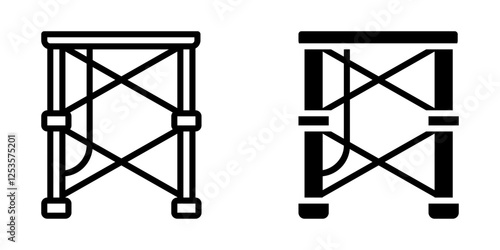 Scaffolding icon set. Outline set of scaffolding vector icons for web design isolated on white background