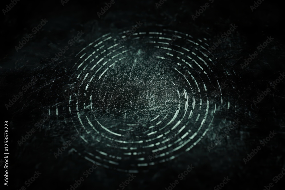 Abstract Circular Pattern on Dark Surface with Light Stripes Abstract Circular Pattern on Dark Surface with Light Stripes