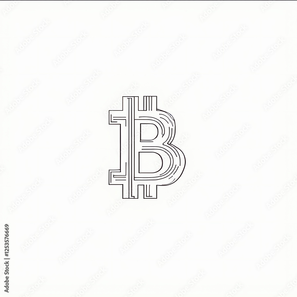 Minimalist Bitcoin Logo with Outline Design
Minimalist Bitcoin Logo with Outline Design