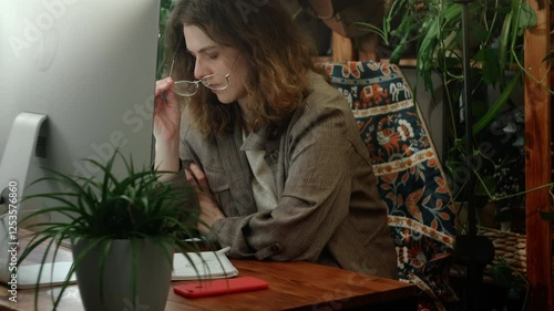 Wallpaper Mural Exhausted tired overworked freelance worker sitting at desk in modern home office. Woman feels stressed as deadline approaches. Burnout. Torontodigital.ca