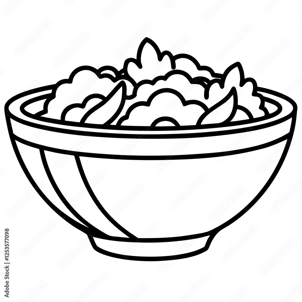 Minimalist Salad Bowl Line Art Vector Design Minimalist Salad Bowl Line Art Vector Design