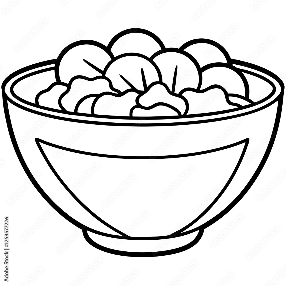 Minimalist Salad Bowl Line Art Vector Design Minimalist Salad Bowl Line Art Vector Design