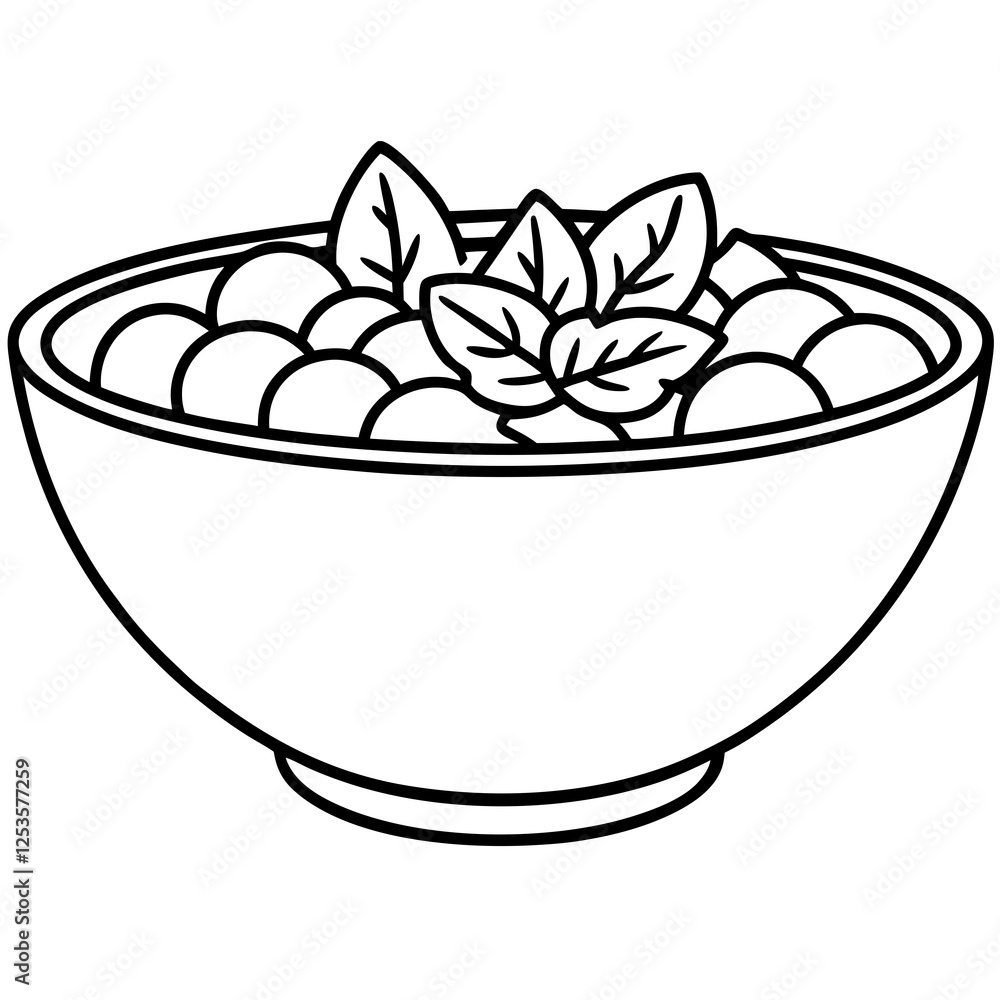 Minimalist Salad Bowl Line Art Vector Design Minimalist Salad Bowl Line Art Vector Design