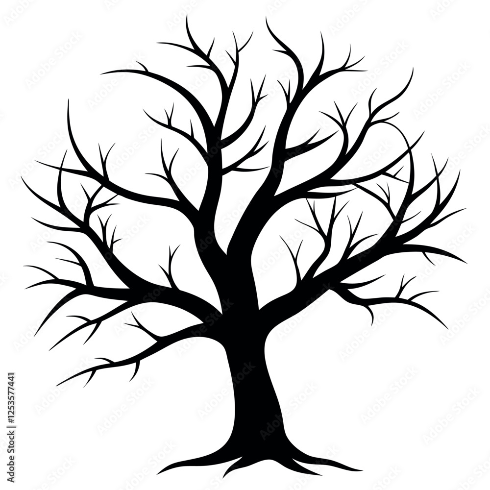 Bare tree branches vector illustration. Bare tree branches vector illustration.