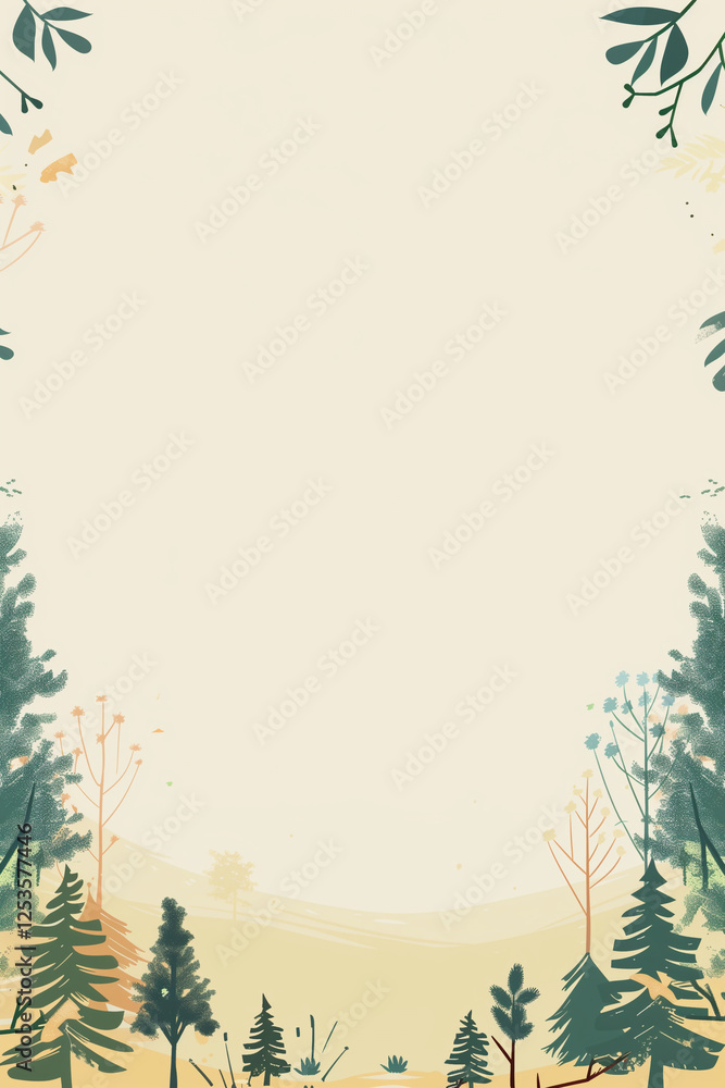 A minimalist nature-themed background with trees and plants framing the edges, leaving a blank space in the center. The color palette is soft and earthy, featuring greens and browns. A minimalist nature-themed background with trees and plants framing the edges, leaving a blank space in the center. The color palette is soft and earthy, featuring greens and browns.